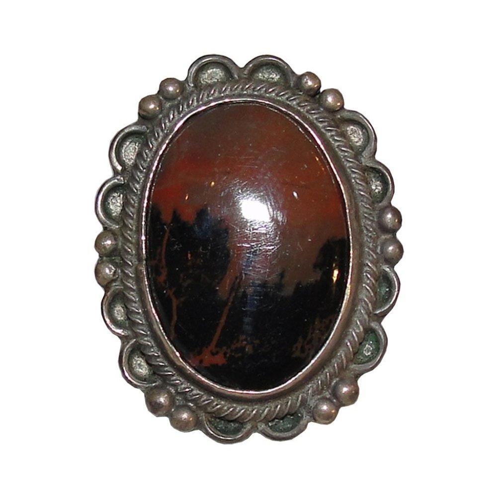 Native American Inspired Petrified Wood Sterling R